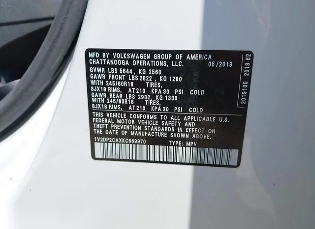 1V2DP2CAXKC569970 2019 2019 Volkswagen Atlas- 2-0T Se 9