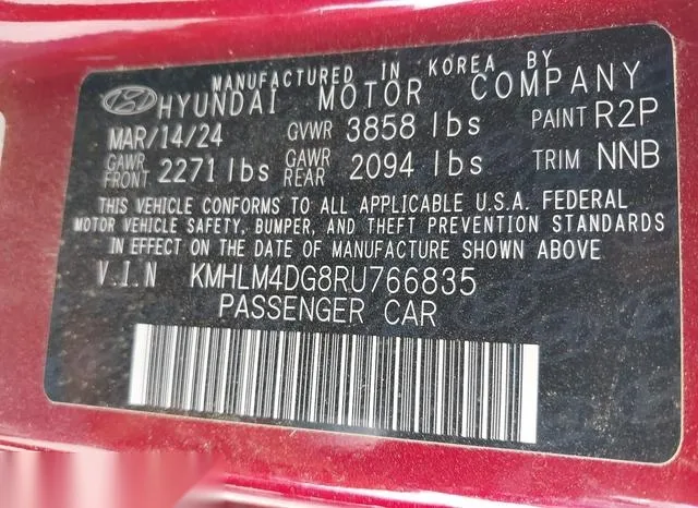 KMHLM4DG8RU766835 2024 2024 Hyundai Elantra- Sel 9