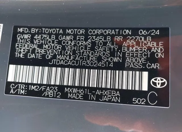 JTDACACU1R3024514 2024 2024 Toyota Prius- Prime SE 9