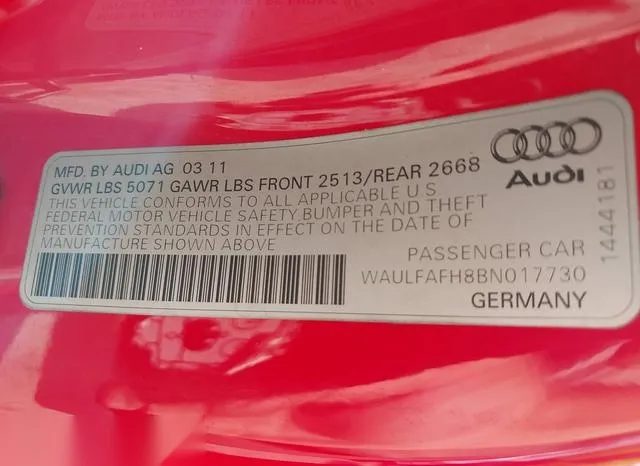 WAULFAFH8BN017730 2011 2011 Audi A5- 2-0T Premium 9