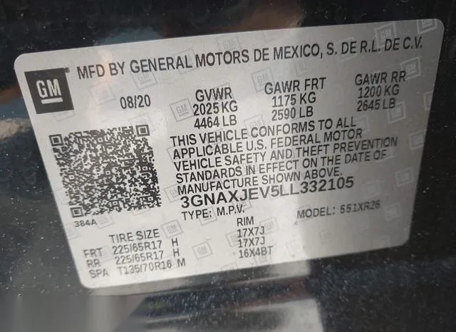 3GNAXJEV5LL332105 2020 2020 Chevrolet Equinox- Fwd 2Fl 9