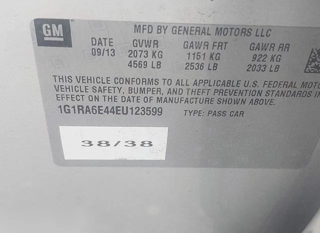 1G1RA6E44EU123599 2014 2014 Chevrolet Volt 9