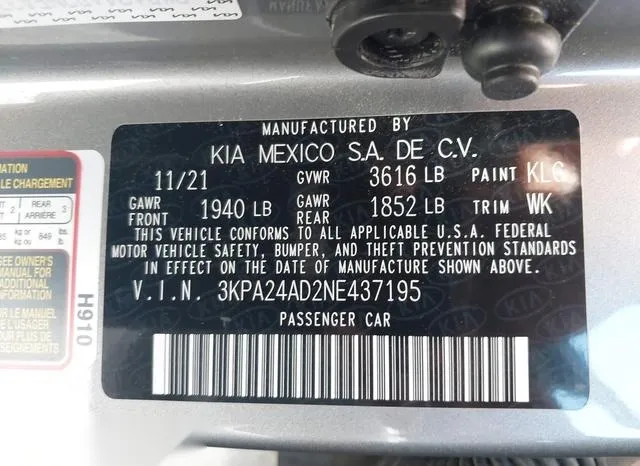 3KPA24AD2NE437195 2022 2022 KIA Rio- S 9