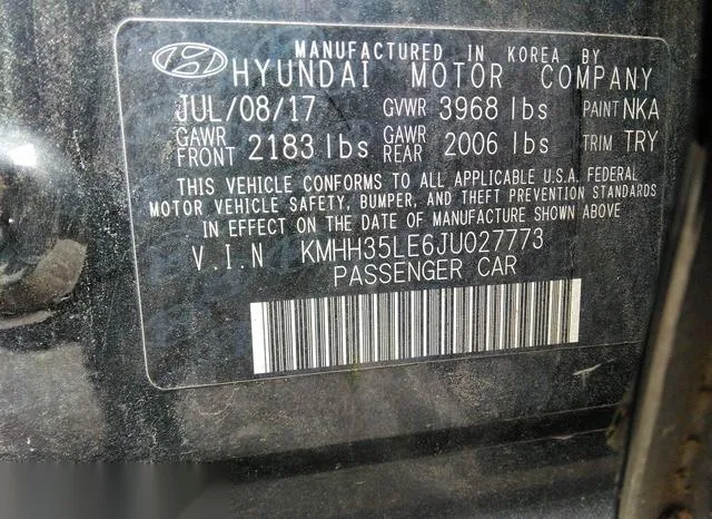 KMHH35LE6JU027773 2018 2018 Hyundai Elantra- GT 9