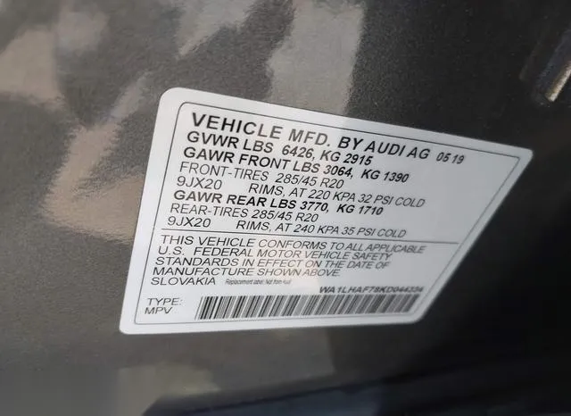 WA1LHAF78KD044334 2019 2019 Audi Q7- 45 Se Premium 9