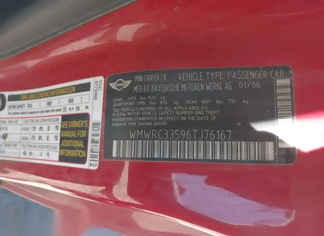 WMWRC33596TJ76167 2006 2006 Mini Cooper 9