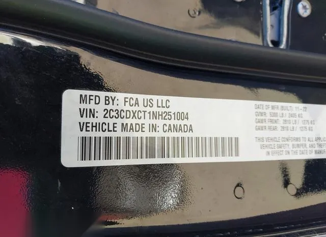 2C3CDXCT1NH251004 2022 2022 Dodge Charger- R/T 9