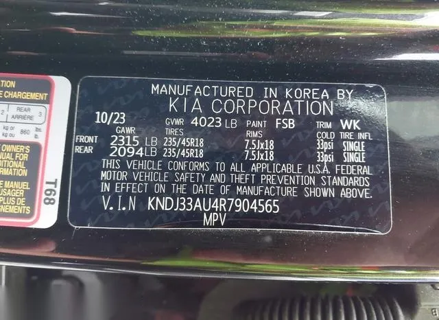 KNDJ33AU4R7904565 2024 2024 KIA Soul- EX 9