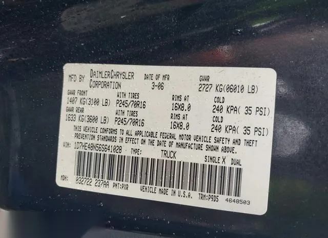 1D7HE48N56S641028 2006 2006 Dodge Dakota- Slt 9