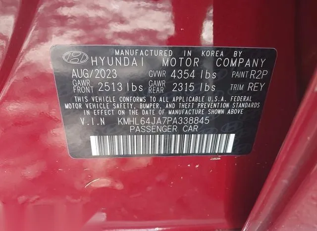 KMHL64JA7PA338845 2023 2023 Hyundai Sonata- Sel 9