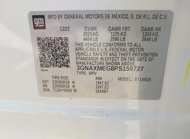 3GNAXMEG8PS159727 2023 2023 Chevrolet Equinox- Fwd Rs 9