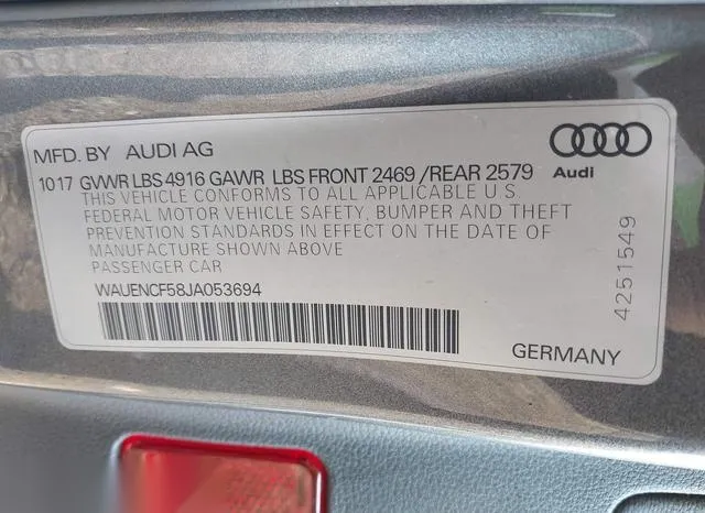 WAUENCF58JA053694 2018 2018 Audi A5- 2-0T Premium 9