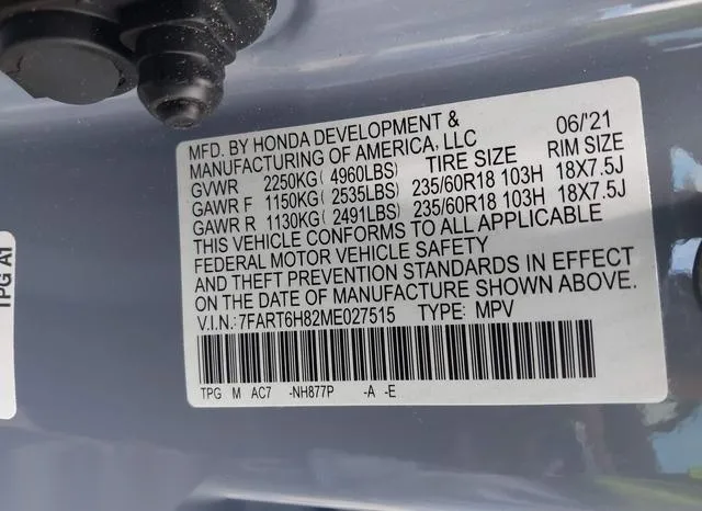 7FART6H82ME027515 2021 2021 Honda CR-V- Hybrid Ex-L 9