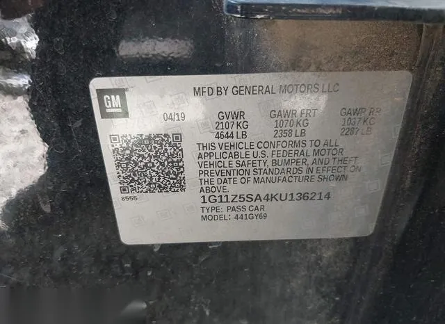 1G11Z5SA4KU136214 2019 2019 Chevrolet Impala- LT 9