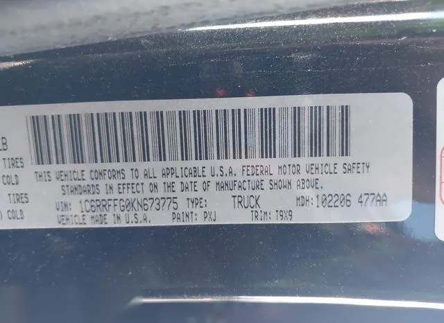 1C6RRFFG0KN673775 2019 2019 RAM 1500- Big Horn/Lone Star  4X 9