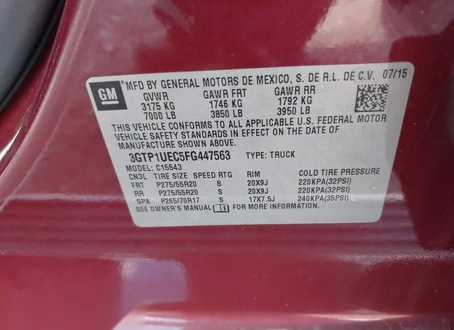 3GTP1UEC5FG447563 2015 2015 GMC Sierra- 1500 Sle 9