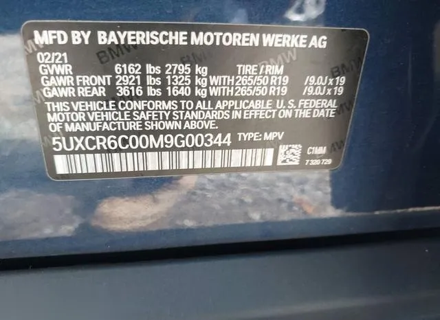 5UXCR6C00M9G00344 2021 2021 BMW X5- Xdrive40I 9