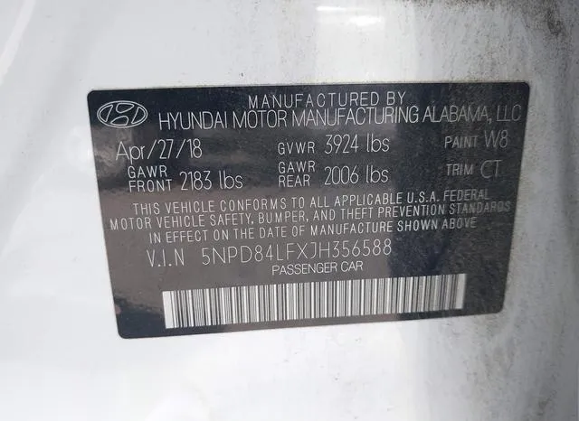 5NPD84LFXJH356588 2018 2018 Hyundai Elantra- Sel 9