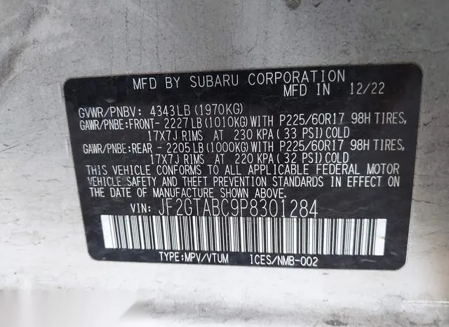 JF2GTABC9P8301284 2023 2023 Subaru Crosstrek 9