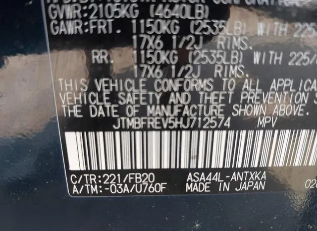 JTMBFREV5HJ712574 2017 2017 Toyota RAV4- LE 9