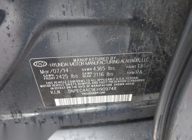 5NPEC4AC9EH909748 2014 2014 Hyundai Sonata- SE 9