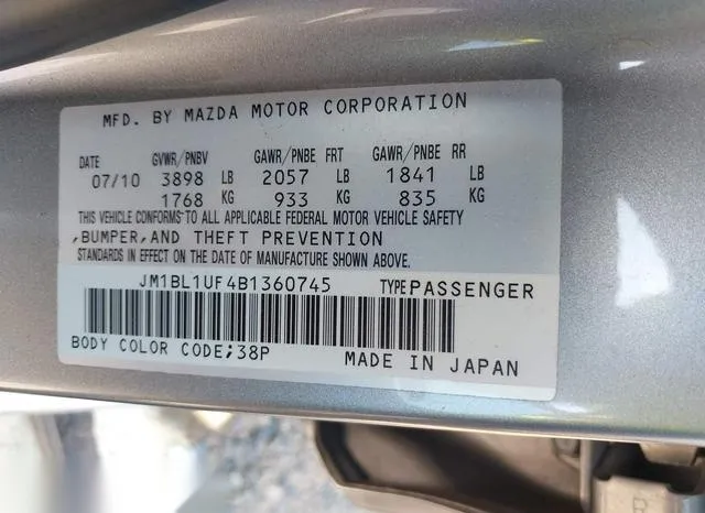 JM1BL1UF4B1360745 2011 2011 Mazda 3- I Sport 9