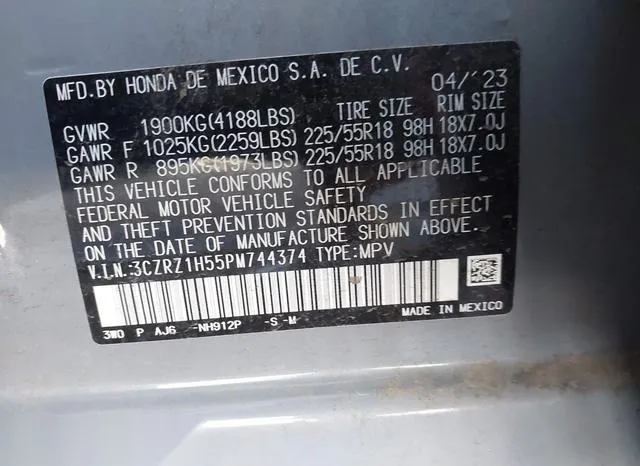 3CZRZ1H55PM744374 2023 2023 Honda HR-V- 2Wd Sport 9