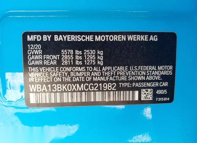 WBA13BK0XMCG21982 2021 2021 BMW M550I- Xdrive 9