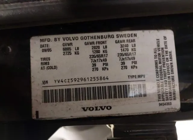 YV4CZ592961255864 2006 2006 Volvo XC90- 2-5T 9