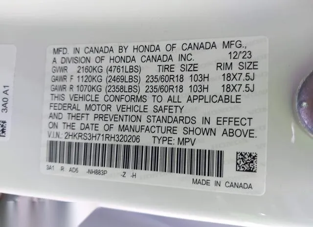 2HKRS3H71RH320206 2024 2024 Honda CR-V- Ex-L 2Wd 9