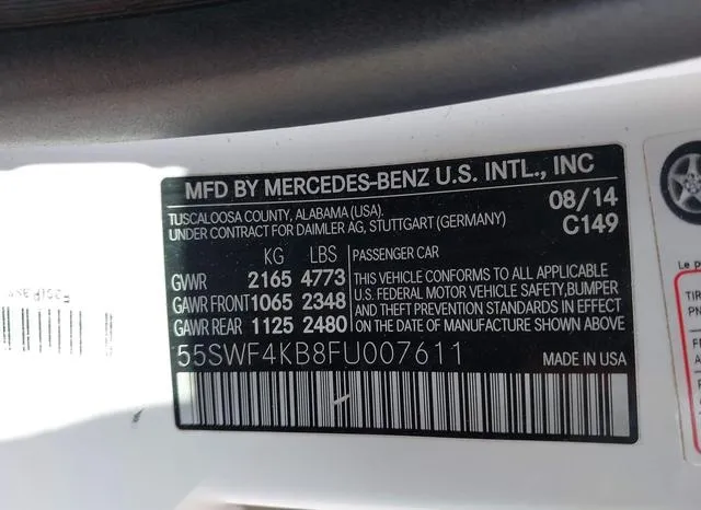 55SWF4KB8FU007611 2015 2015 Mercedes-Benz C 300- 4Matic/Luxu 9