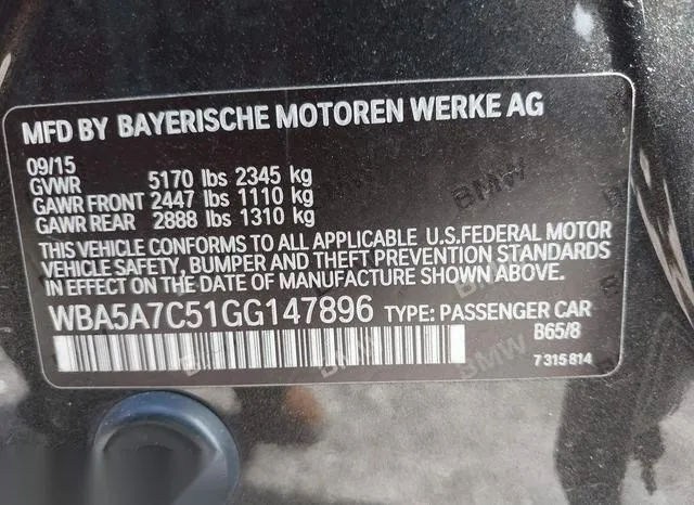 WBA5A7C51GG147896 2016 2016 BMW 5 Series- 528I Xdrive 9