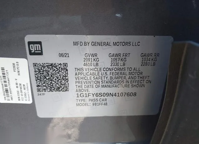 1G1FY6S09N4107608 2022 2022 Chevrolet Bolt Euv- Fwd Lt 9