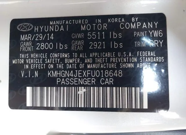 KMHGN4JEXFU018648 2015 2015 Hyundai Genesis- 3-8 9