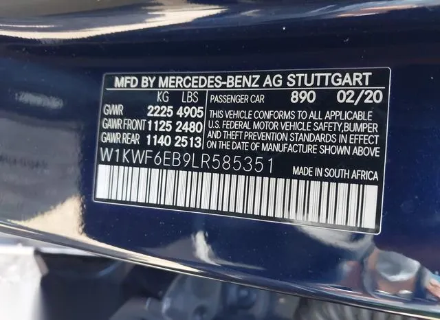 W1KWF6EB9LR585351 2020 2020 Mercedes-Benz AMG C 43- 4Matic 9