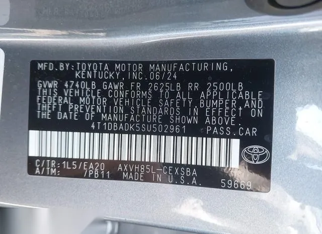 4T1DBADK5SU502961 2025 2025 Toyota Camry- SE 9