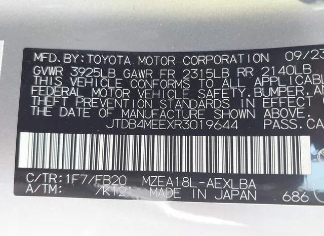 JTDB4MEEXR3019644 2024 2024 Toyota Corolla- LE 9