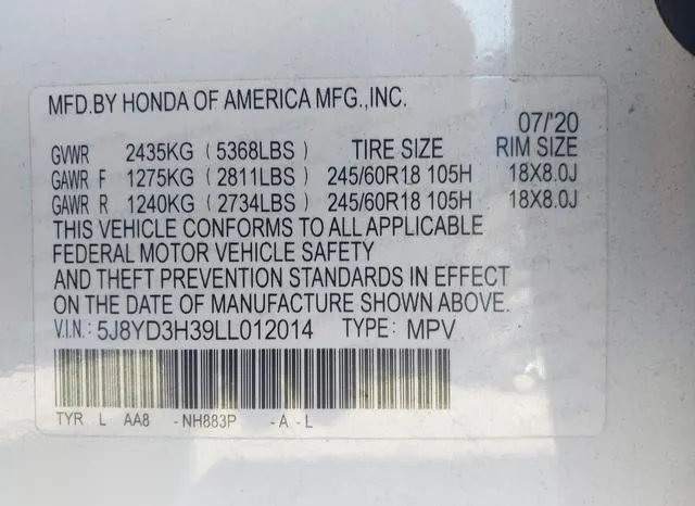 5J8YD3H39LL012014 2020 2020 Acura MDX- Standard 9