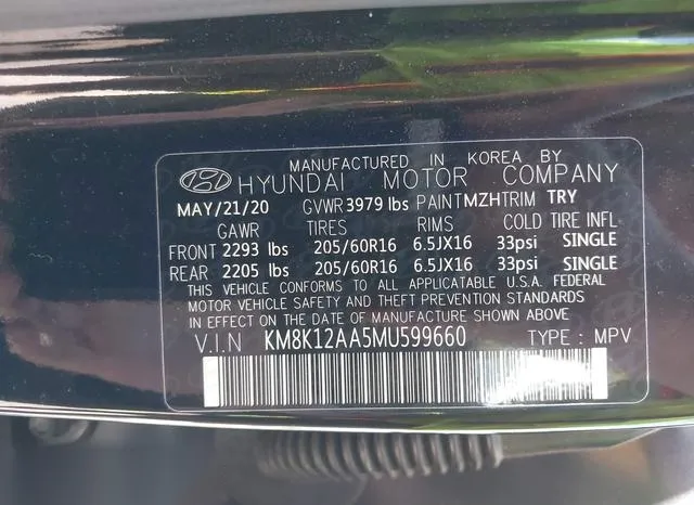 KM8K12AA5MU599660 2021 2021 Hyundai Kona- SE 9