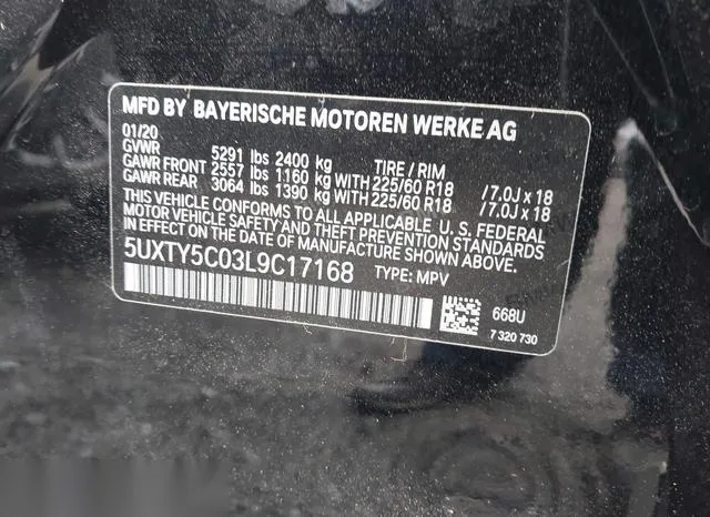 5UXTY5C03L9C17168 2020 2020 BMW X3- Xdrive30I 9