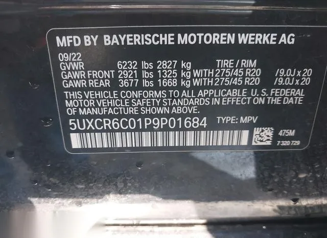 5UXCR6C01P9P01684 2023 2023 BMW X5- Xdrive40I 9