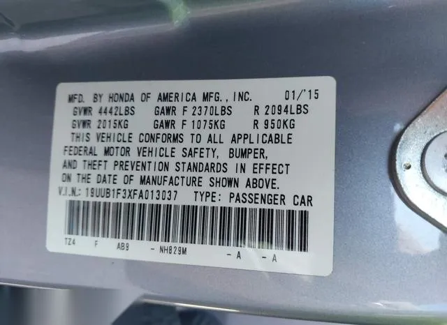 19UUB1F3XFA013037 2015 2015 Acura TLX 9