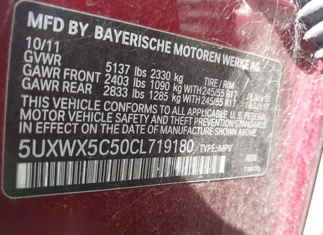 5UXWX5C50CL719180 2012 2012 BMW X3- Xdrive28I 9