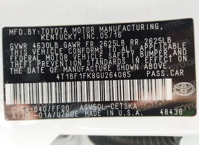 4T1BF1FK8GU264085 2016 2016 Toyota Camry- SE 9