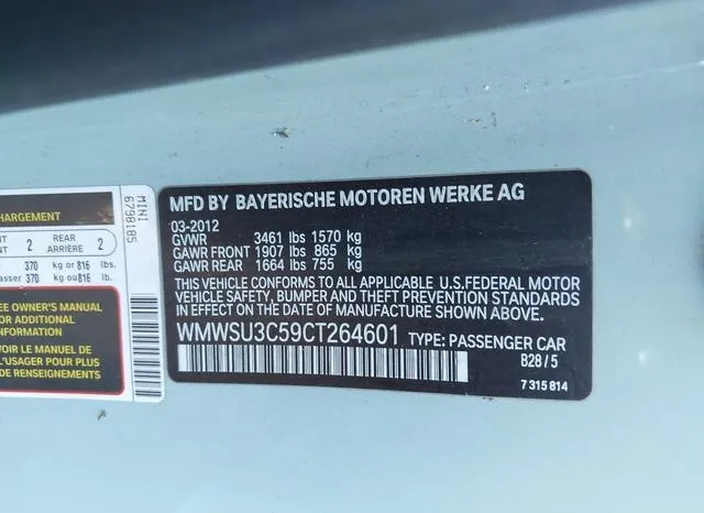 WMWSU3C59CT264601 2012 2012 Mini Cooper 9