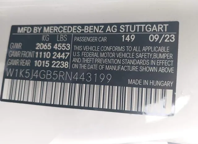 W1K5J4GB5RN443199 2024 2024 Mercedes-Benz Cla 250 Coupe 9