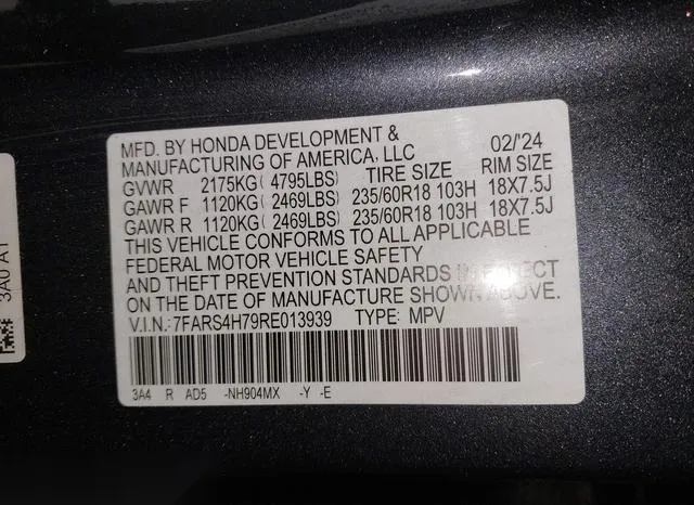 7FARS4H79RE013939 2024 2024 Honda CR-V- Ex-L Awd 9