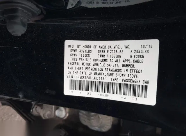 1HGCR2F80HA073131 2017 2017 Honda Accord- Ex-L 9