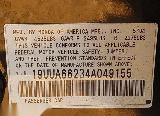 19UUA66234A049155 2004 2004 Acura TL 9