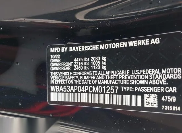 WBA53AP04PCM01257 2023 2023 BMW 4 Series- 430I 9